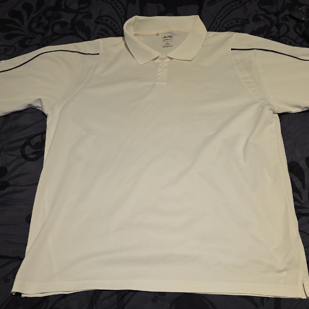 adidas White Polo Shirt with Black Accents